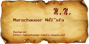 Marschauser Násfa névjegykártya